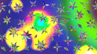 Raster stili kumaş deseni. Çiçekler suluboya çizim deseni.