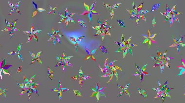 Moda baskıları için zarif bir şablon. Küçük çiçekte güzel bir desen. Robot resim. Küçük renkli çiçekler. Çiçekli bahar çiçekleri. Motley illüstrasyonu.