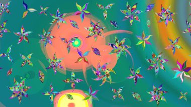 Vadinin mavi renkli çiçekleri. Çiçeksel çizim kalıbının çizimi.