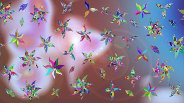 Tarafsız renklerde. Raster illüstrasyonu. Çiçekli güzel suluboya desen.