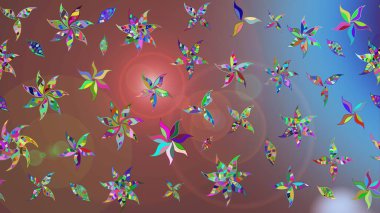 Kahverengi renklerde. Raster illüstrasyonundaki çiçek desenli çizim. Raster illüstrasyonu. Güzel kumaş deseni.