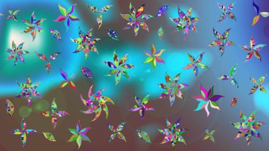 Kabile sanatı boho baskısı, klasik çiçek arkaplanı. Arkaplan dokusu, duvar kağıdı, mavi renkli çiçek teması. Soyut etnik raster çizim kalıbı.