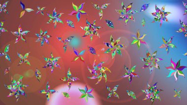 Miles Fleur, süslü püslü bir süs. Raster illüstrasyonu. Tomurcukları papatya çiçekleri olan sevimli bir çiçek deseni. Eskiz geçmişi. Kumaş, tekstil, duvar kağıdı baskısı için. Antika retro tarzı.