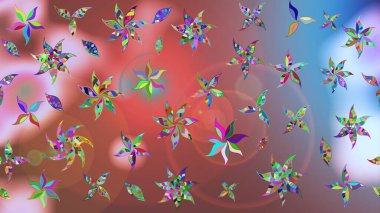 Raster düz çiçek çizim deseni. Pembe renkli çiçekler. Tasarım hediye paketi, tebrik kartları, posterler ve afiş tasarımı.