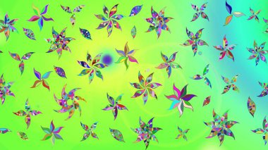 Raster illüstrasyonu. Tekstil veya kitap kapakları, imalat, duvar kağıtları, baskı, hediye paketi ve yapıştırma kitabı için çiçek eskizi geçmişi. Küçük ölçekli çiçeklerdeki basit sevimli desen.