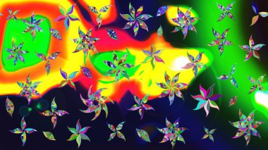 Gri renkli çiçekler. Çiçekli karalama şeklinde Raster çiçek deseni. Nazik, sevimli çiçek arkaplanı..