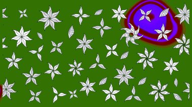 Robot resim. Raster illüstrasyonu. Küçük çiçekte sevimli çiçek deseni var..