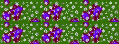 Raster suluboya çiçek deseni, narin çiçekler, yeşil çiçekler, tebrik kartı şablonu. Raster Güzel kumaş deseni.