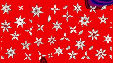 Hediye ambalaj kağıdı, tebrik kartları, posterler ve pankart tasarımı. Kırmızı renkte çiçekler. Raster düz çiçek çizim deseni.