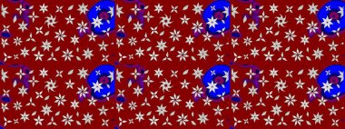 Şirin, zarif çiçekler Raster illüstrasyonu. Tekstil için figür. Poster ya da kapak için arka plan. Yapraklı çizim şekli. Davetiye ve kartpostal tasarımı için dekoratif çiçek unsurları.