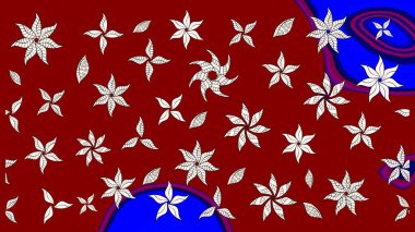 Kırmızı renkte çiçekler. Güzel çiçek deseni. Renkli Bahar Teması eskiz kalıbı. Düz Çiçek Elementleri Tasarımı.