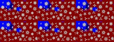 Kırmızı renkte bitkilerden oluşan parlak çiçekli çizim deseni.