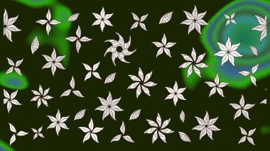 Çizim çiçek deseni duvar kağıdı, web sitesi arka planı, ambalaj kağıdı, davetiye, broşür, afiş veya web sitesi için kullanılabilir. Parlak elementlerin. El çizimi Raster illüstrasyonu.