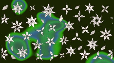 Raster illüstrasyonu. Çizim çiçek deseni duvar kâğıdı olarak kullanılabilir. Gri renkli çiçekler.