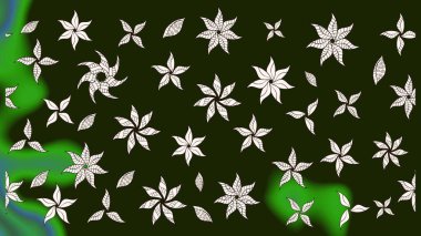 Raster illüstrasyonu. El çizimi. Çiçekler, dallar, bitkiler ve çiçekler. Güzel kumaş deseni.