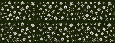 Sevimli çiçek raster deseni. Gri renkli çiçekler. Renkli Bahar Teması eskiz kalıbı. Düz Çiçek Elementleri Tasarımı.