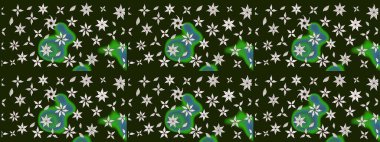 Soyut etnik raster çizim kalıbı. Kabile sanatı boho baskısı, klasik çiçek arkaplanı. Arkaplan dokusu, duvar kağıdı, gri renkli çiçek teması.