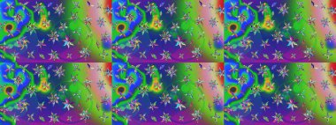 Raster deseni. Çiçekli çiçek deseni, suluboya. Küçük çiçekte güzel bir çiçek deseni..