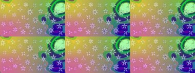 Raster illüstrasyonu. Çiçekli güzel suluboya desen. Tarafsız renklerde.