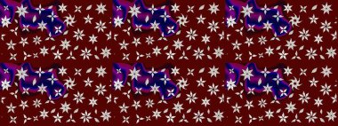 Çiçekli yaz çiçekleri. Küçük çiçekte güzel bir desen. Küçük renkli çiçekler. Moda baskıları için zarif bir şablon. Motley illüstrasyonu. Çizim.