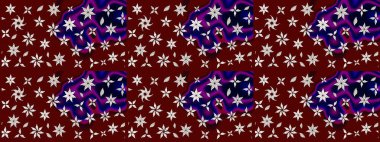 Raster illüstrasyonundaki çiçek desenli çizim. Suluboya tarzında kırmızı renkte çiçekler.