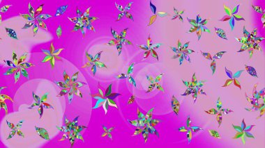 Raster illüstrasyonu. Tarafsız renklerde bahar çiçekleri. Yaprak ve çiçeklerin suluboya resmi, tarafsız renkler üzerine çizim deseni.