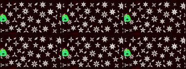 Siyah renkte sevimli çiçekler. Küçük çiçekli basit bir çiçek çizimi. Moda baskısı, albüm, ambalaj kağıdı ve duvar kağıdı için zarif dekoratif süslemeler. Raster illüstrasyonu.