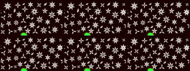 Küçük çiçekli yay deseni çiz. Raster illüstrasyonu. Suluboya tarzında siyah renkler üzerine.