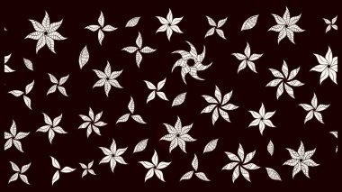 Şirin çiçekli eskiz deseni ve siyah renkli yapraklar, suluboya çiçek deseni, duvar kağıdı, kart veya kumaş için fayanslı. Raster illüstrasyonu.