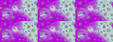 Raster suluboya çiçek deseni, narin çiçekler, menekşe çiçekleri, tebrik kartı şablonu. Raster Güzel kumaş deseni.