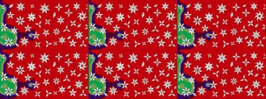 Raster illüstrasyonu. Suluboya çiçekli çiçek deseni. Kırmızı renkte güzel tekstil.