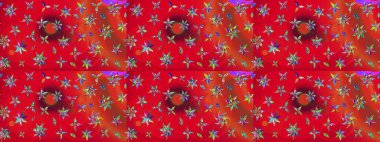 Çiçek kırmızısı eskiz deseni. Raster çiçek izi. Klasik taslak çizimi.