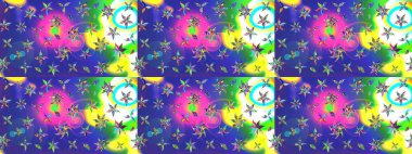 Nazik, narin çiçek arkaplanı. Çiçekli karalama şeklinde Raster çiçek deseni. Mavi renkte çiçekler.