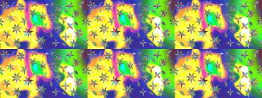 Sarı çiçekli bahar çiçekleri. Motley illüstrasyonu. Küçük renkli çiçekler. Moda baskıları için zarif bir şablon. Küçük çiçekte şirin desenler.