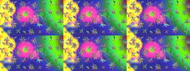 Çiçekler suluboya eskiz deseni. Raster Stili kumaş deseni.