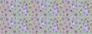 Nazik, narin çiçek arkaplanı. Gri renkli çiçekler. Raster çiçek desenli ve çiçekli..