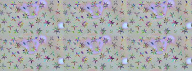 Çiçekler suluboya eskiz deseni. Raster Stili kumaş deseni.