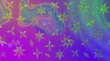 Mor renkli çiçekler. Düz Çiçek Elementleri Tasarımı. Sevimli çiçek raster deseni. Renkli Yaz Teması çizim şablonu.