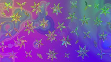 Nazik, narin çiçek arkaplanı. Çiçekli karalama şeklinde Raster çiçek deseni. Mor renkte çiçekler.