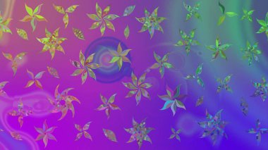 Hediye ambalaj kağıdı, tebrik kartları, posterler ve pankart tasarımı. Raster düz çiçek çizim deseni. Mor renkte çiçekler.