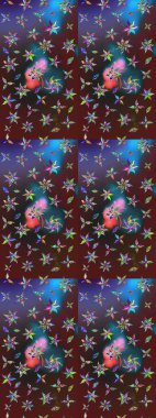 Raster illüstrasyonu. Çiçekli yumuşak bir eskiz şekli. Raster çiçekleri klasik tarzda çizilmiş. Yumuşak, bahar çiçekleri mor renklerde.