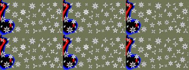 Yumuşak, bahar çiçekli arka plan. Çiçekli karalama şeklinde Raster çiçek deseni. Yeşil renkte çiçekler.