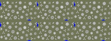 Raster düz çiçek çizim deseni. Hediye ambalaj kağıdı, tebrik kartları, posterler ve pankart tasarımı. Yeşil renkte çiçekler.