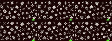 Siyah renkler ve parlak çiçekler üzerine soyut çizim deseni. Çiçeksel elementlerle süslenmiş zarif raster dokusu. Küçük çiçekte şirin bir çiçek deseni var..