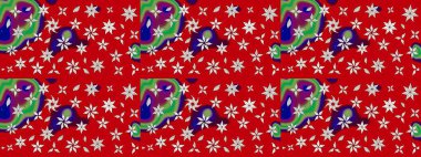 Raster illüstrasyonu. Raster deseni. Kibarca, kırmızı renkte yaz çiçekleri. Küçük çiçekte sevimli çiçek deseni var..