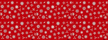 Küçük çiçekli basit bir çiçek çizimi. Moda baskısı, albüm, ambalaj kağıdı ve duvar kağıdı için zarif dekoratif süslemeler. Kırmızı renkte sevimli çiçekler. Raster illüstrasyonu.