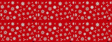 Küçük çiçekli basit bir çiçek çizimi. Moda baskısı, albüm, ambalaj kağıdı ve duvar kağıdı için zarif dekoratif süslemeler. Kırmızı renkte sevimli çiçekler. Raster illüstrasyonu.