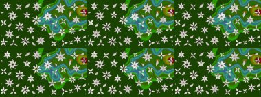 Çiçekler suluboya eskiz deseni. Raster Stili kumaş deseni.