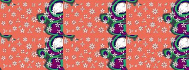 Robot resim. Raster illüstrasyonu. Küçük çiçekte sevimli çiçek deseni var..