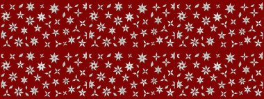 Renkli çizim kalıbı. Raster illüstrasyonu. Kırmızı renkte şirin bir tekstil. Çiçek arkaplan. Çiçek duvar kağıdı.